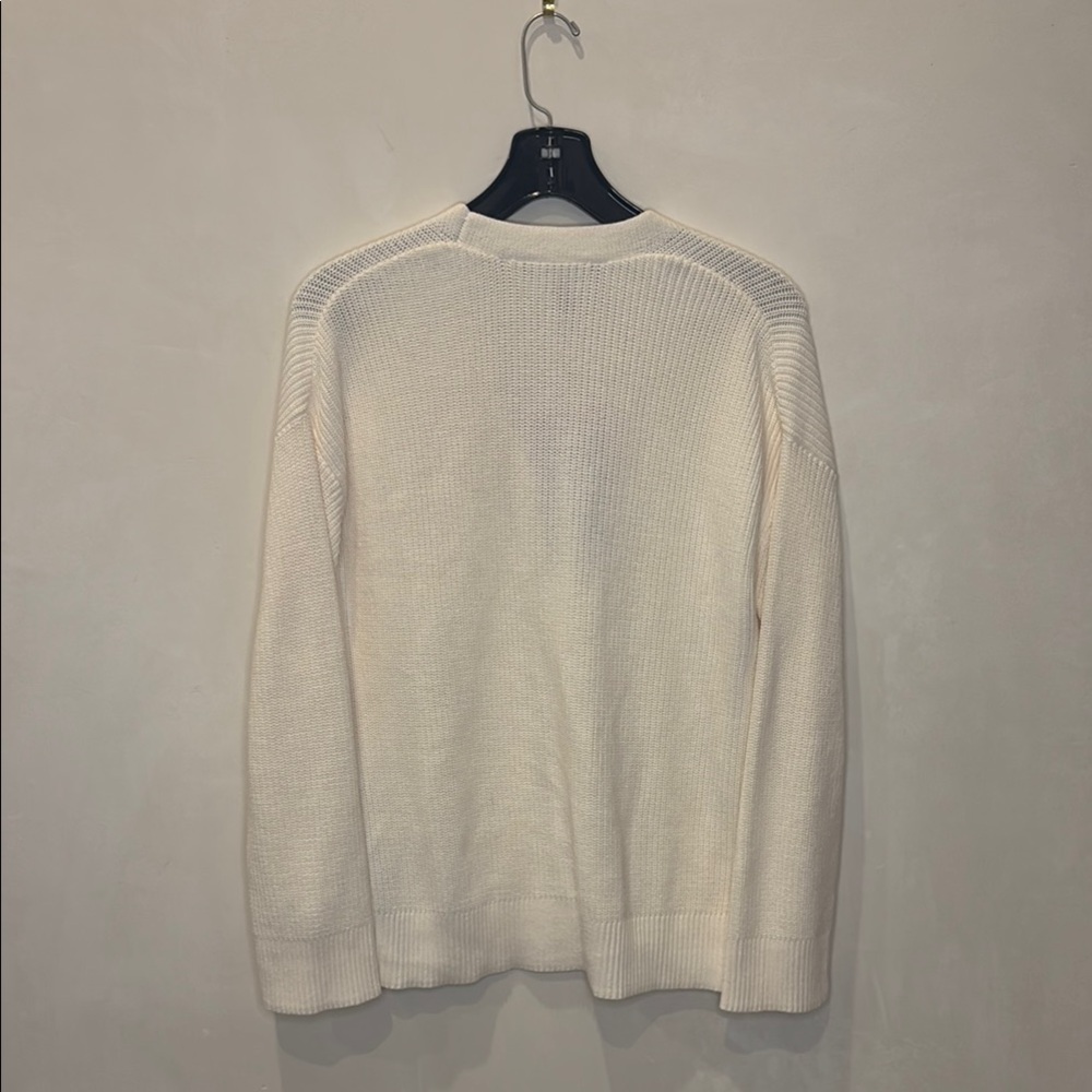 NWT. Hudson LA White Cotton Button-Up V-Neck Cardigan Sz M - Picture 2 of 10